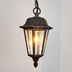 Lindby Lamina udendørs hængelampe, Ø 18 cm, lygte, E27