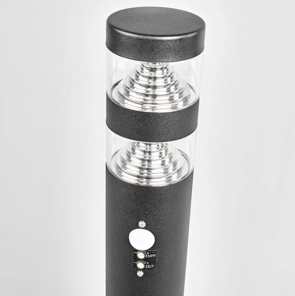 Lindby Lanea LED-vejlampe, 60 cm, sort, sensor, IP44