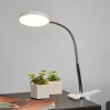 Lindby LED clip-on bordlampe Milow, hvid, metal, 36 cm høj