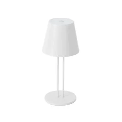 Lindby LED genopladelig bordlampe Janea TWIN, hvid, metal