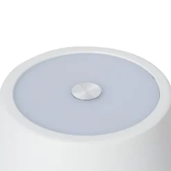 Lindby LED genopladelig bordlampe Janea TWIN, hvid, metal