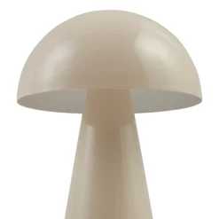 Lindby LED genopladelig bordlampe Nevijo, beige, Ø20cm, USB, dæmper