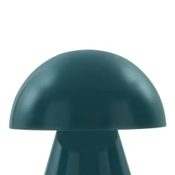 Lindby LED genopladelig bordlampe Nevijo, petrol, Ø18cm, USB, dæmper