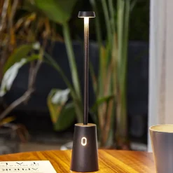 Lindby LED genopladelig bordlampe Noelani, højde 30 cm, IP44, dæmpbar