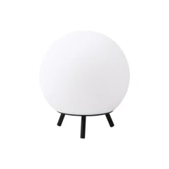 Lindby LED genopladelig bordlampe Aurilia, sort/hvid, jern, IP44