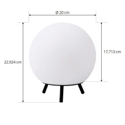 Lindby LED genopladelig bordlampe Aurilia, sort/hvid, jern, IP44