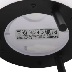 Lindby LED genopladelig bordlampe Aurilia, sort/hvid, jern, IP44