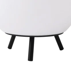Lindby LED genopladelig bordlampe Aurilia, sort/hvid, jern, IP44