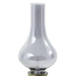 Lindby LED genopladelig bordlampe Maxentius, grøn, glas, dæmper