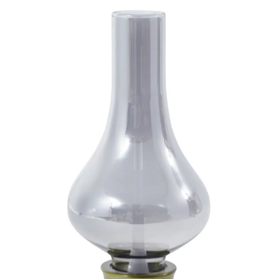 Lindby LED genopladelig bordlampe Maxentius, grøn, glas, dæmper