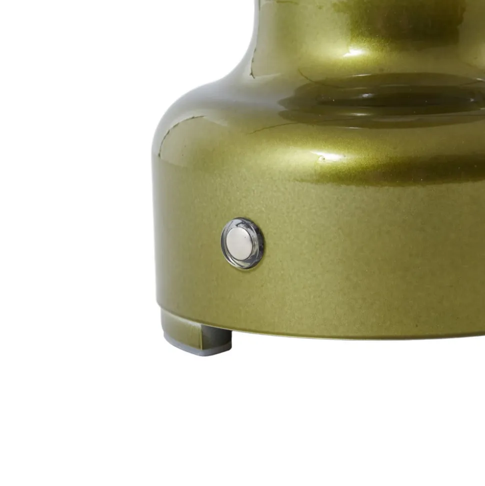 Lindby LED genopladelig bordlampe Maxentius, grøn, glas, dæmper