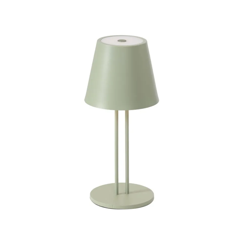 Lindby LED genopladelig bordlampe Janea TWIN, grøn, metal