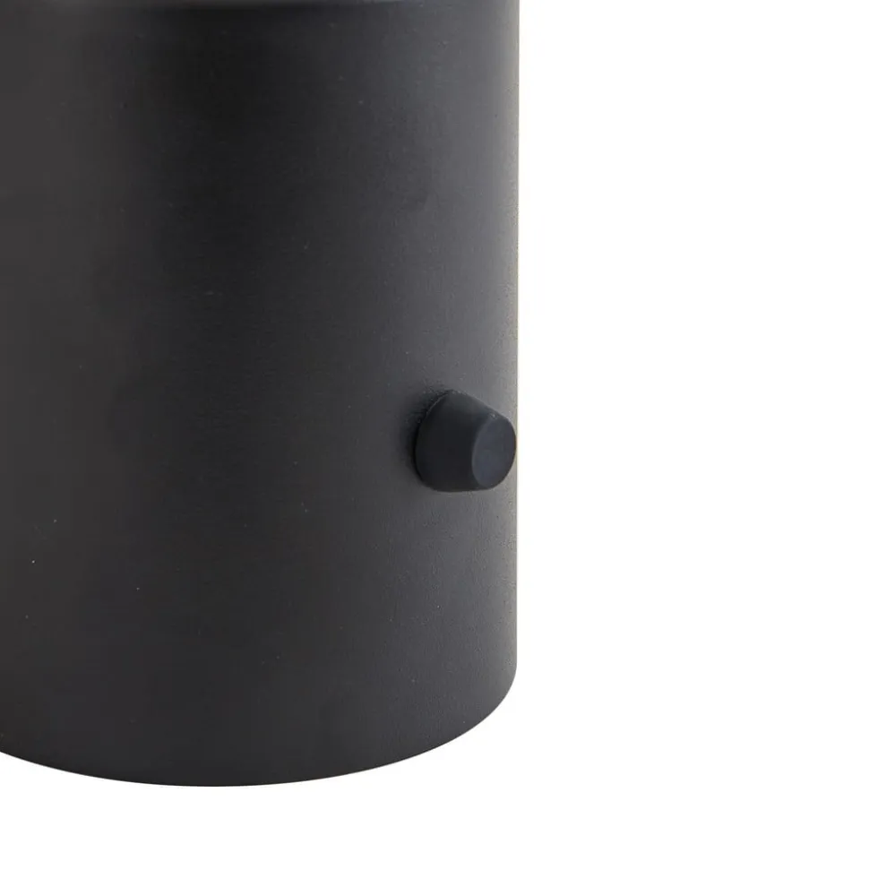 Lindby LED genopladelig bordlampe Zelie, sort, aluminium, IP44
