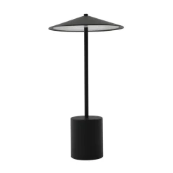 Lindby LED genopladelig bordlampe Ayva, sort, aluminium, IP44