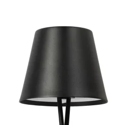 Lindby LED genopladelig bordlampe Janea CROSS, sort, metal
