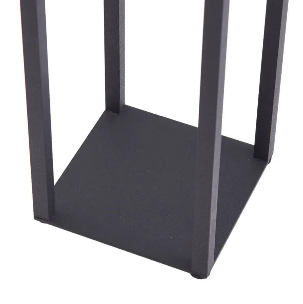 Lindby LED genopladelig bordlampe Iruna, sort, metal, 27 cm, dæmpbar.