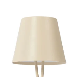 Lindby LED genopladelig bordlampe Janea, CROSS, beige, metal