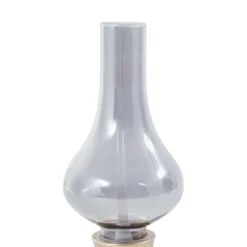 Lindby LED genopladelig bordlampe Maxentius guldfarvet glas dæmper