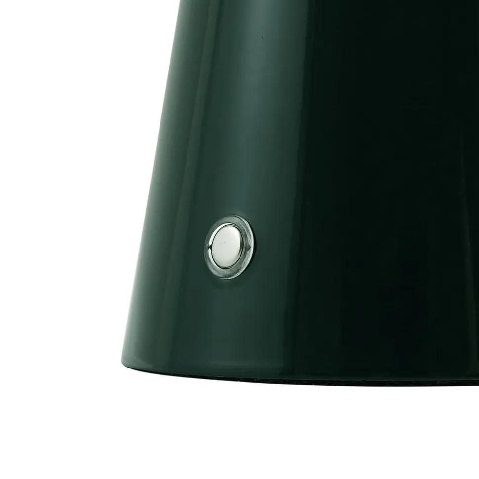 Lindby LED genopladelig bordlampe Nevijo, grøn, Ø20 cm, USB, dæmper