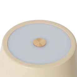 Lindby LED genopladelig bordlampe Janea CUBE, beige, metal