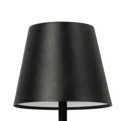 Lindby LED genopladelig bordlampe Janea CUBE, sort, metal