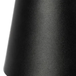 Lindby LED genopladelig bordlampe Janea CUBE, sort, metal