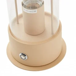 Lindby LED genopladelig bordlampe Yvette, abrikos-beige, IP44, touch