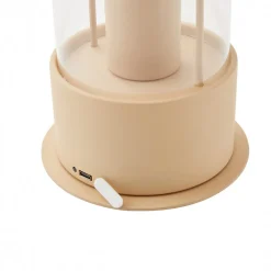 Lindby LED genopladelig bordlampe Yvette, abrikos-beige, IP44, touch