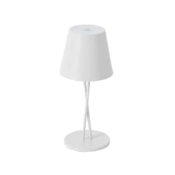 Lindby LED genopladelig bordlampe Janea CROSS, hvid, metal