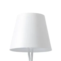 Lindby LED genopladelig bordlampe Janea CROSS, hvid, metal