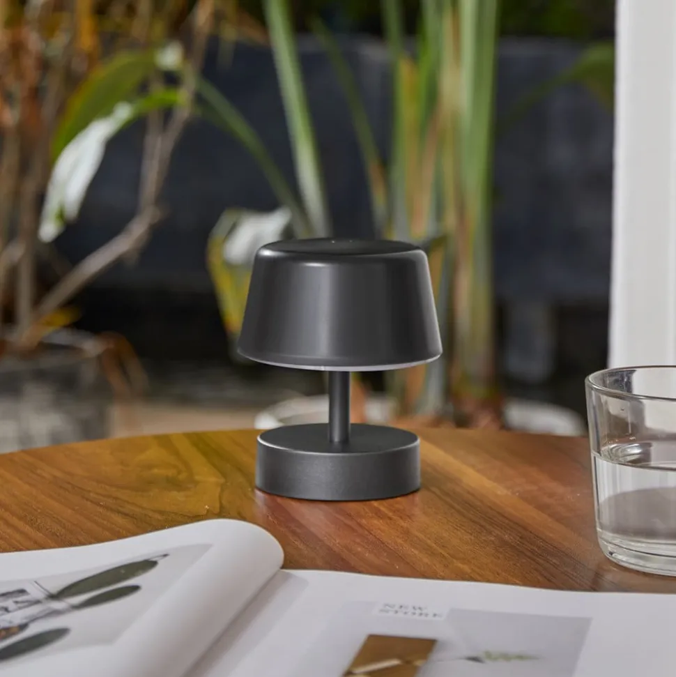Lindby LED genopladelig bordlampe Nalani, 13 cm høj, IP44, dæmpbar