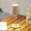 Lindby LED genopladelig bordlampe Janea TWIN, beige, metal