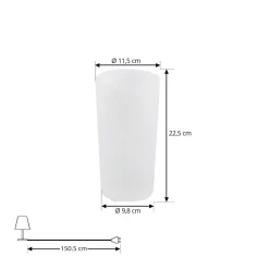 Lindby LED genopladelig blomstervase Florista, RGB, IP54, Ø 12cm, hvid