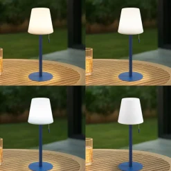 Lindby LED genopladelig lampe Azalea blå aluminium CCT højdejusterbar
