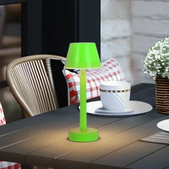 Lindby LED genopladelig lampe Gaja, grøn, USB, IP44, RGBW, dæmpbar