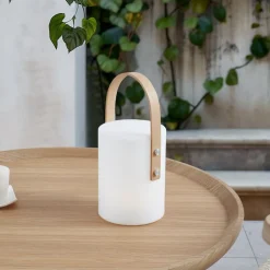Lindby LED genopladelig udendørs bordlampe Juria, hvid, CCT, IP44