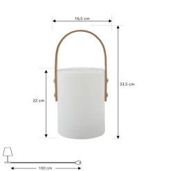 Lindby LED genopladelig udendørs bordlampe Juria, hvid, CCT, IP44