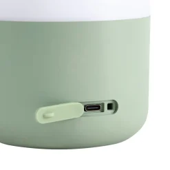 Lindby LED genopladelig udendørs bordlampe Isaline, grøn, dæmpbar