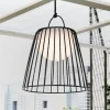 Lindby LED genopladelig udendørs pendel Levino, sort, metal