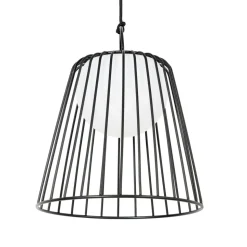 Lindby LED genopladelig udendørs pendel Levino, sort, metal