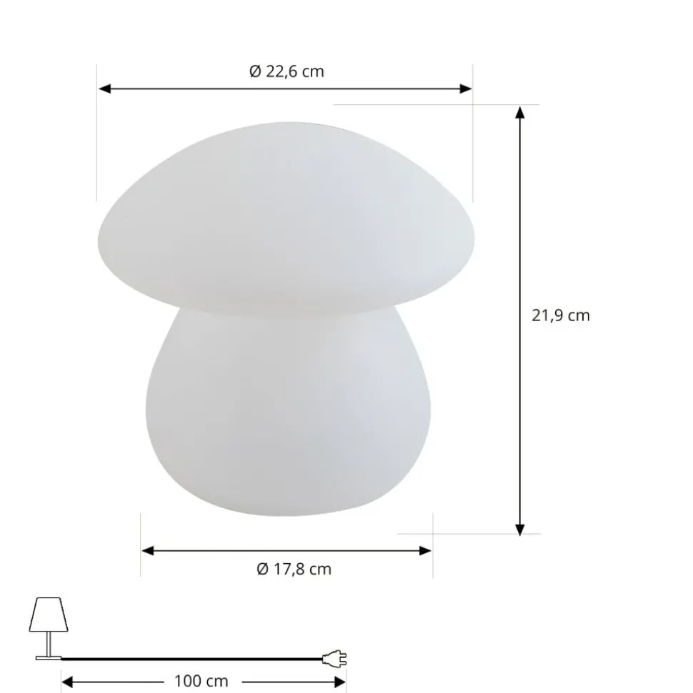 Lindby LED genopladelig udendørs bordlampe Vernate, RGBW, hvid, dæmpbar