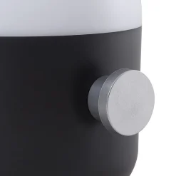 Lindby LED genopladelig udendørs bordlampe Isaline, sort, dæmpbar