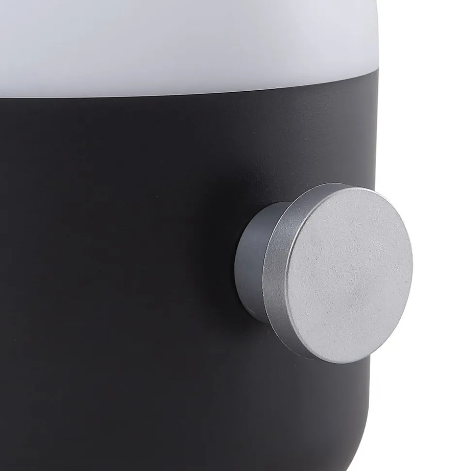 Lindby LED genopladelig udendørs bordlampe Isaline, sort, dæmpbar