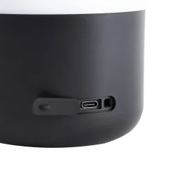 Lindby LED genopladelig udendørs bordlampe Isaline, sort, dæmpbar