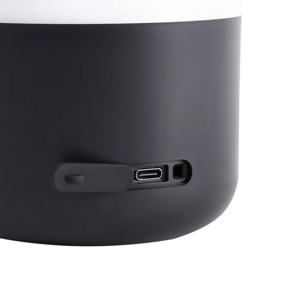 Lindby LED genopladelig udendørs bordlampe Isaline, sort, dæmpbar