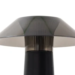 Lindby LED genopladelig udendørs bordlampe Gomba, sort, dæmpbar