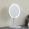 Lindby LED genopladeligt spejl Renki, hvid, plast, dæmpbar