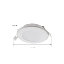 Lindby LED indbygningslampe Toka, 6,5 W, hvid, plast, CCT