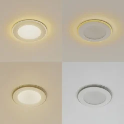 Lindby LED indbygningslampe Toka, 4,9 W, hvid, plast, CCT