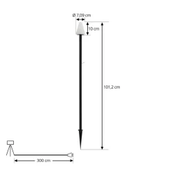 Lindby LED jordspydslys Selinda, sort, højde 100 cm